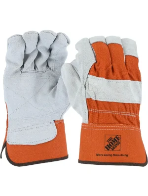 Orange Cowhide Double Palm gloves