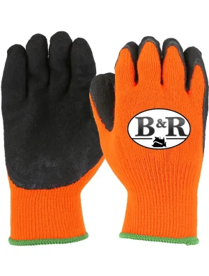 Orange Latex High Visibility Lightweight gloves